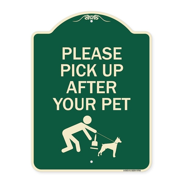 Designer Series-Please Pick Up After Your Pet Green, 24" x 18", G-1824-9786
